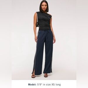 Abercrombie and Fitch Pull On Track Pant in Navy